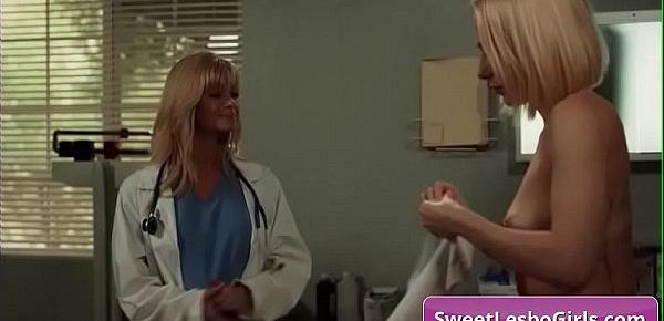  Sexy and horny blonde lesbian sluts Serene Siren, Verronica Kirei fucking deep and tender in the doctor office